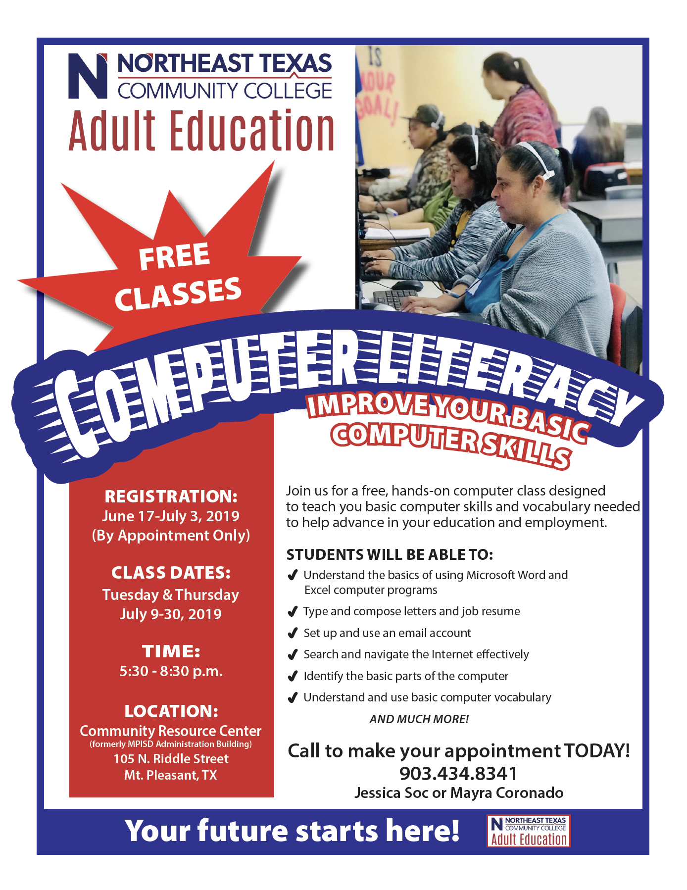 Adult Education Offers Basic Computer Literacy Fast Track GED Classes 